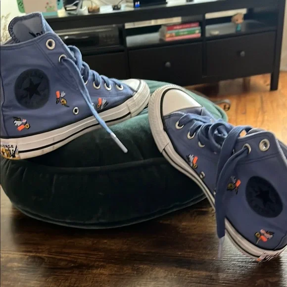 Converse Kids Blue High-Top Sneakers - Picture 2 of 10